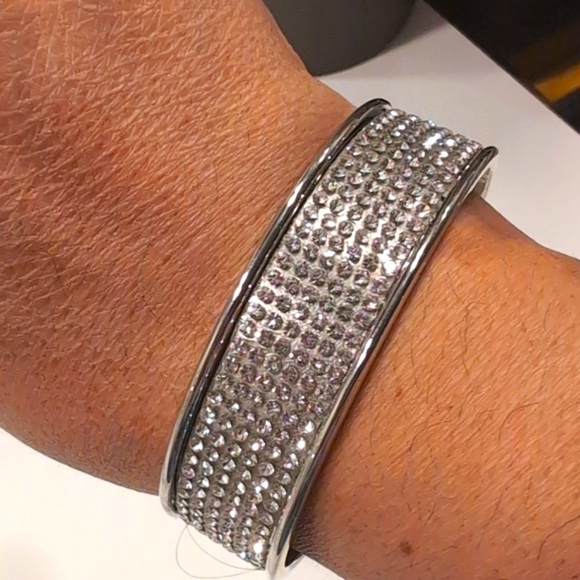 Rhinestone Bangle Bracelet - Picture 4 of 8